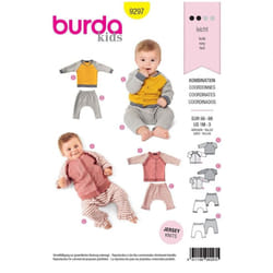 Burda Sewing Pattern 9297 Kids, Baby 56cm- 98cm Jackets, Trousers