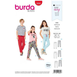 Burda Sewing Pattern 9300 Kids, Teenagers 122cm-164cm Trousers