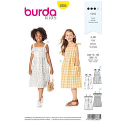 Burda Sewing Pattern 9304 Kids 116cm-146cm Dresses