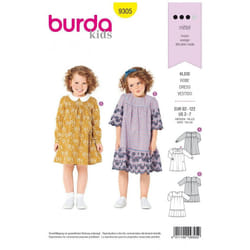 Burda Sewing Pattern 9305 Kids 92cm-122cm Dresses