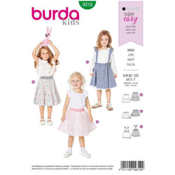 Burda Sewing Pattern 9319 Kids Ages: 2-7 Skirts