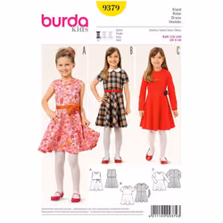 Burda Sewing Pattern 9379 Kids 5-10 Belts, Dresses