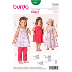 Burda Sewing Pattern 9437 Kids, Baby Ages: 18 Month-6 Years