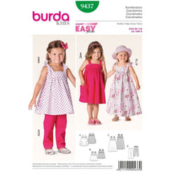 Burda Sewing Pattern 9437 Kids, Baby Ages: 18 Month-6 Years