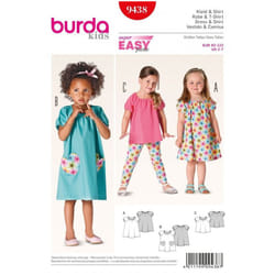 Burda Sewing Pattern 9438 Kids, Baby Ages: 2-7 Dresses, Tops