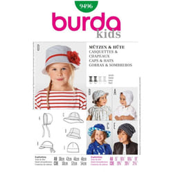 Burda Sewing Pattern 9496 Kids, Baby 15 inch-21.25 inch Headwear