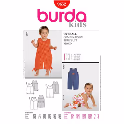 Burda Sewing Pattern 9652 Baby Ages: 6 Months-3 Years Dungarees, Jumpsuits