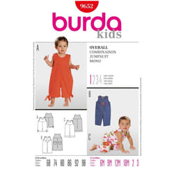 Burda Sewing Pattern 9652 Baby Ages: 6 Months-3 Years Dungarees, Jumpsuits