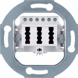 Berker 450009, TAE, 3 module(s), White, Metal, Plastic, 125 V, 22 mm