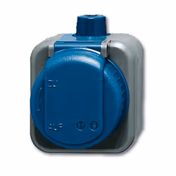 Busch-Jaeger 2083-0-0343, CEE 7/3, Blue, Grey, IP66, 250 V, 16 A, 74 mm