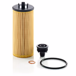 Oil filter; MANN-FILTER; with gasket/seal Filter Insert; for MINI, BMW; 11428513948, 11428570590, 11428575210, 11428585237, 1 ...