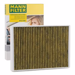 Pollen filter; MANN-FILTER; Activated Carbon Filter with polyphenol, with antibacterial action, Particulate filter (PM 2.5), ...