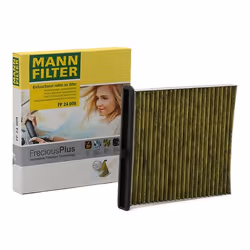 Pollen filter; MANN-FILTER; Activated Carbon Filter with polyphenol, with antibacterial action, Particulate filter (PM 2.5), ...