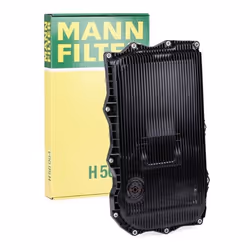 Oil Pan, automatic transmission; MANN-FILTER; with oil drain plug, with gasket/seal; for BMW, LAND ROVER, JAGUAR, JEEP, MASER ...