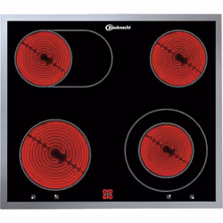 Bauknecht CHR 6642 IN hob Black, Stainless steel Built-in 58 cm Ceramic 4 zone(s)