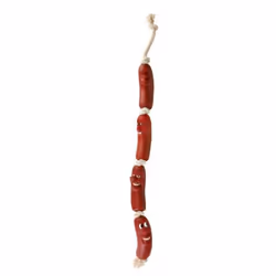 TRIXIE Sausages on a Rope, Dog, Snack toy, Brown, Vinyl