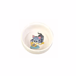 Trixie Ceramic Bowl With Cat Motif, 0.3 Litre, White - Food Water 4009 New Dish - bowl cat ceramic food water 4009 new trixi ...