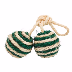 TRIXIE 2 Balls on a Rope, Cat, Ball, Sisal, 4.5 cm