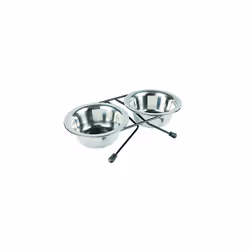 Trixie Eat On Feet Stainless Steel Two Bowls, 10cm - Bowls Stand 10cm 2 Sizes - steel stainless bowls trixie eat feet two st ...