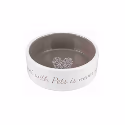 Trixie "Time Spent with Pets is Never Wasted" Ceramic Bowl - 0.3 L / 12 cm