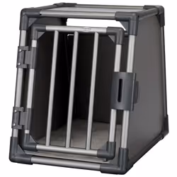 TRIXIE Sloping Dog Transport Cage Size S Aluminium Graphite Travel Box 39335