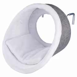 TRIXIE 43144, Cave pet bed, Indoor, Cat, Grey, White, Oval, Monochromatic
