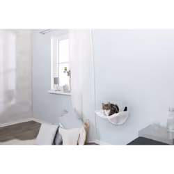 TRIXIE Lorena Wall Mount Perch  Cat Shelf  Cat Bed  Cat Lounger  Cat Furniture - White