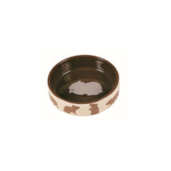Ceramic Pet Food Bowl With Hamster Motif 80ml 8cm - Trixie Guinea Pig Rabbit -  hamster ceramic bowl trixie guinea pig rabbit pink blue brown food