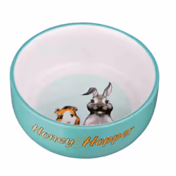 TRIXIE Honey & Hopper Ceramic Bowl Universal Feeder & waterer