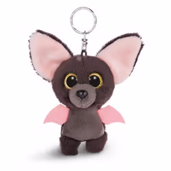 NICI Bat Baako, Key ring, Grey, Pink, Metal, Plush, Polyester, Figure, 3 yr(s), 100 mm