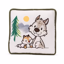 NICI Wolf Winny & Chipmunk Jojo, Multicolour, Square, Plush, Polyester, Decorative cushion