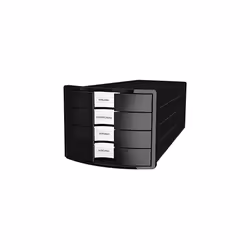 1012-13 Impuls Drawer Box DIN A4/C4 4 Closed Drawers Black