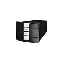 1012-13 Impuls Drawer Box DIN A4/C4 4 Closed Drawers Black