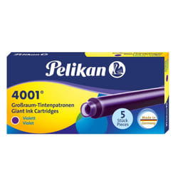 Pelikan 4001 GTP/5 Ink Cartridges for Fountain Pens  Violet  1.4ml  5 Pack (310664)