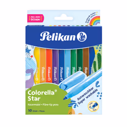 Pelikan 822299, 10 colours, Black, Blue, Brown, Green, Light Blue, Light Green, Orange, Purple, Red, Yellow, Bullet tip, 0.6 ...