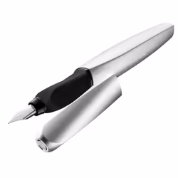 Pelikan 947101, Silver, Built-in filling system, Round nib, Stainless steel, Medium, Box