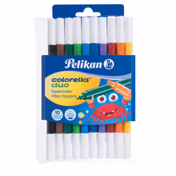 Pelikan 973172, Fine, 10 colours, Multicolour, Bullet tip, Multicolour, Round