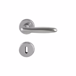 Verona Door Handle Set with Rosette BB Deadlock Stainless Steel Effect, 2950886