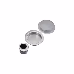 3947849 Sliding Door Handle Set 4920 â Without Lock, Round Rosette BL, Plated Satellite, Matte Chrome Finish, verchromt sat ...