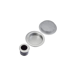 3947849 Sliding Door Handle Set 4920 â Without Lock, Round Rosette BL, Plated Satellite, Matte Chrome Finish, verchromt satiniert