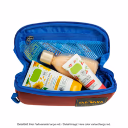 Toiletry Bag Square Zip Pouch S (1L) - Hinged Wash Bag with 2 Zip Mesh Pockets PFC/PFAS-Free - 8 x 19 x 7 cm (Black)