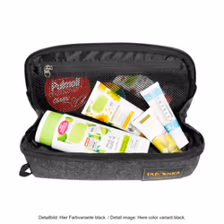 Square Zip Pouch M (2L) - Folding Toiletry Bag with 2 Zipped Mesh Pockets - PFC/PFAS Free - 10 x 25 x 9 cm (Grey), Grey, 10 x 25 x 9 cm, Large Flap