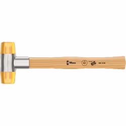 Wera 05000010001, Dead blow hammer, Plastic, Wood, Brown, Gold, Silver, 26.5 cm, 87 mm