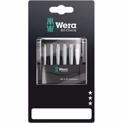 Wera Bit-Check 6 TX Universal 1 SB, 6 pc(s), Torx, TX10, TX15, TX20, TX25, TX30, TX40, Steel, 1x TX 10x50 mm 1x TX 15x50 mm 1 ...