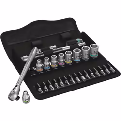 Wera 8100 SA 8, Socket wrench set, 28 pc(s), Black, Chrome, CE, Ratchet handle, 2 pc(s)