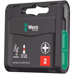 Wera Bit-Box 20 BTZ PH, 20 pc(s), Cross, PH 2, Metal, Plastic, 20x PH 2x25 mm, CE