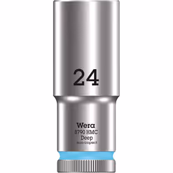 Wera 05004563001 8790 HMC Deep Socket, Cyan, 24.0 mm