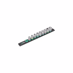 Wera 05005430001 Socket Magnetic Strip B 4 Zyklop Socket Set 3/8 Inch Drive 9-Piece, Black