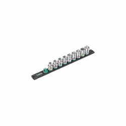 Wera 05005460001 Socket Magnetic Strip C 4 Zyklop Socket Set 1/2 Inch Drive 9-Piece, Black