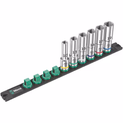 Wera Tools Magnetic Sock Rail C Deep 1 Sock Set 1/2"" drv 6 pcs